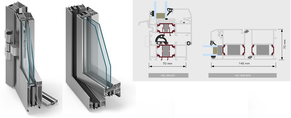 Hliníkové okná MB-70 Hi